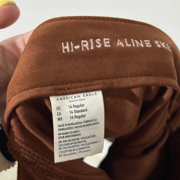 American Eagle Outfitters Rust A-Line Suede Mini Skirt - Picture 4 of 7